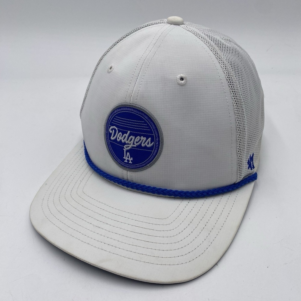 Los Angeles Dodgers Hat 47 Brand‎ Captain SnapBack White Rope Mesh Cleaned